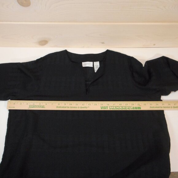 Liz Claiborne Women's Size 1X Fiji Tunic Top Black Textured 3/4 Sleeve NWT Vtg - Picture 5 of 11